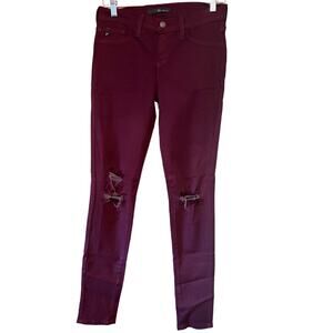 KanCan Maroon/Purple Distressed Skinny Jeans - Size 7/27